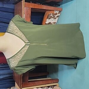 Lace Top Green Blouse